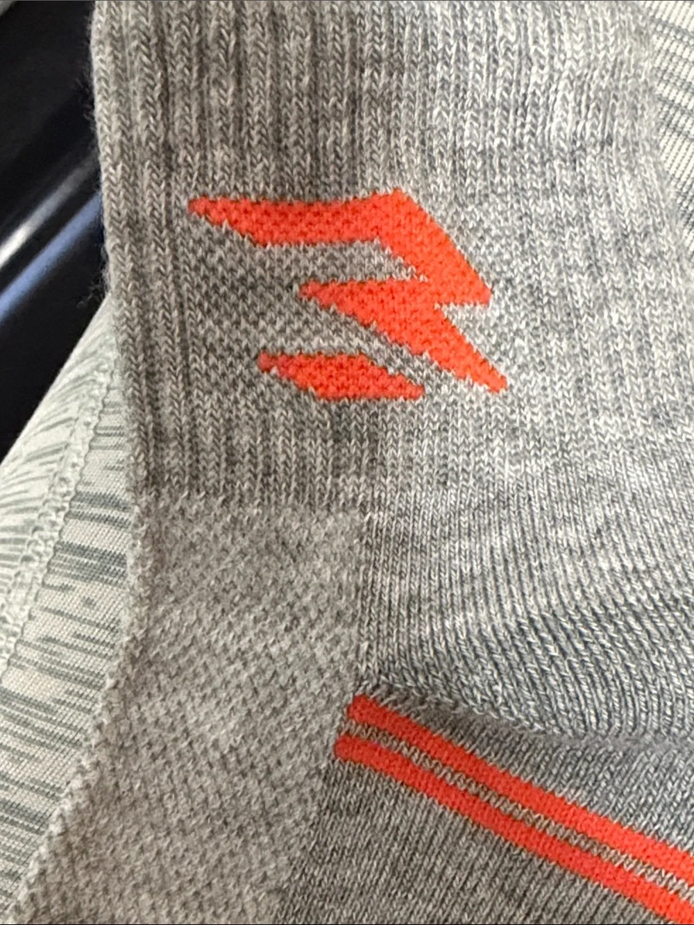 Nike Grey Ankle Socks with Orange Accents - 3-Pack